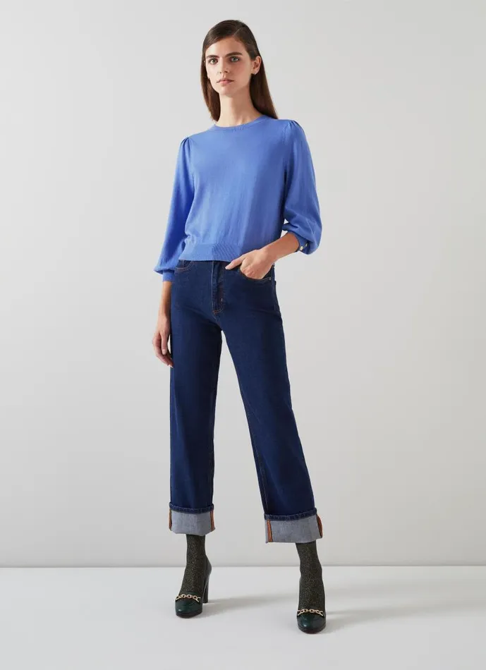 Women Diana Blue Cotton And Sustainably Sourced Merino Jumper Wedgewood LKBennett Knitwear