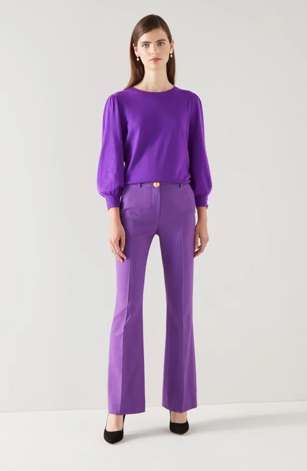 Women Diana Purple Cotton And Sustainably Sourced Merino Jumper Violet LKBennett Knitwear