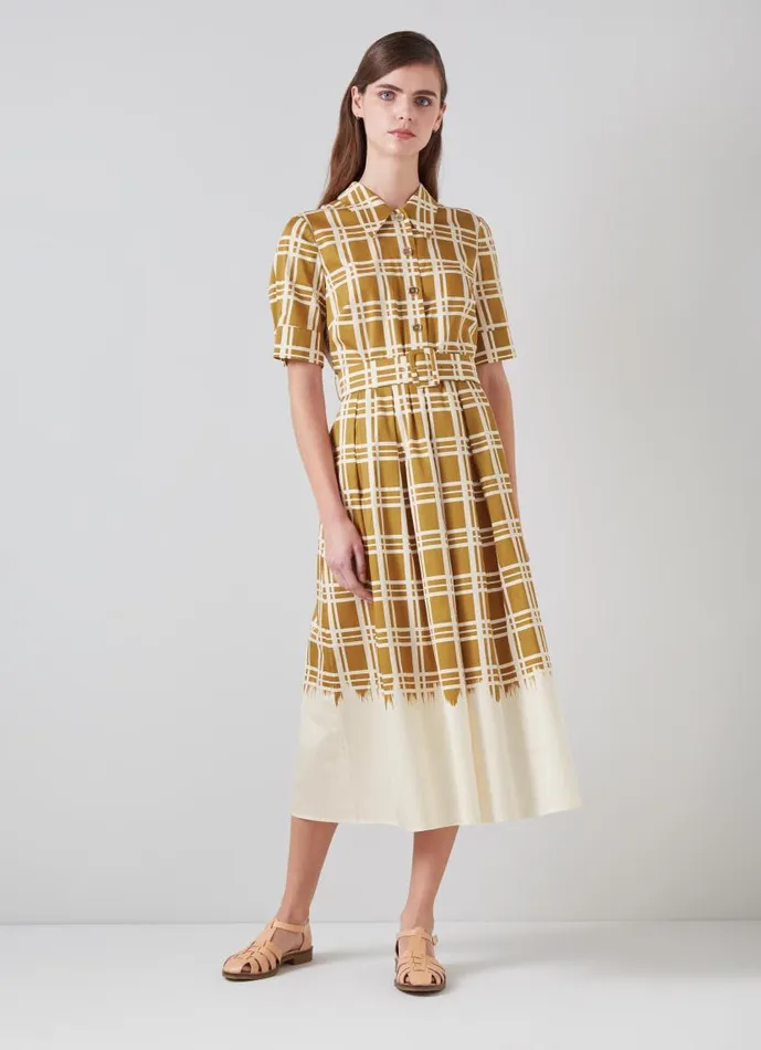 Women Dora Organic Cotton DipDye Check Shirt Dress Multi LKBennett Dresses