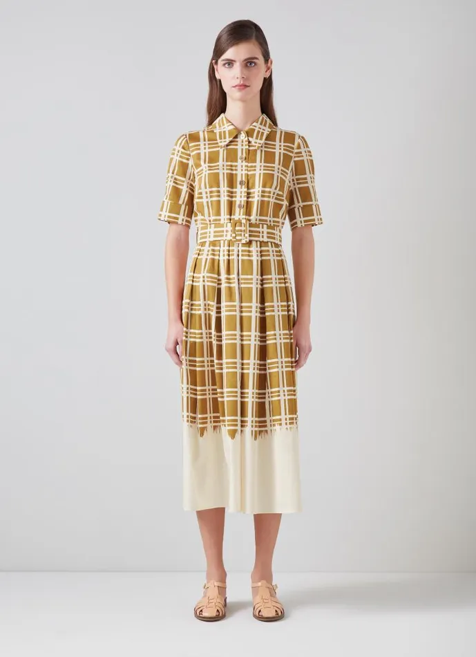 Women Dora Organic Cotton DipDye Check Shirt Dress Multi LKBennett Dresses Women Dora Organic Cotton DipDye Check Shirt Dress Multi LKBennett Dresses