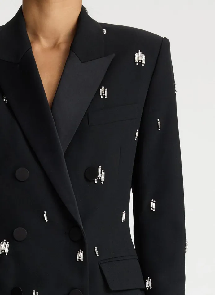 Women Dresses ALC Declan Embellished Tuxedo Dress Black