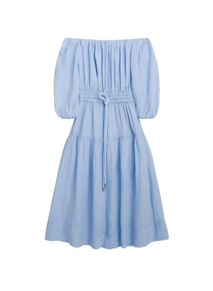 Women Dresses ALC Indy Off Shoulder Midi Dress Sky Blue