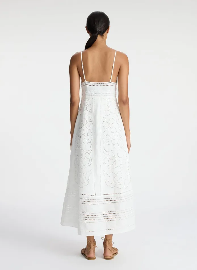 Women Dresses ALC Josie Embroidered Linen Midi Dress White