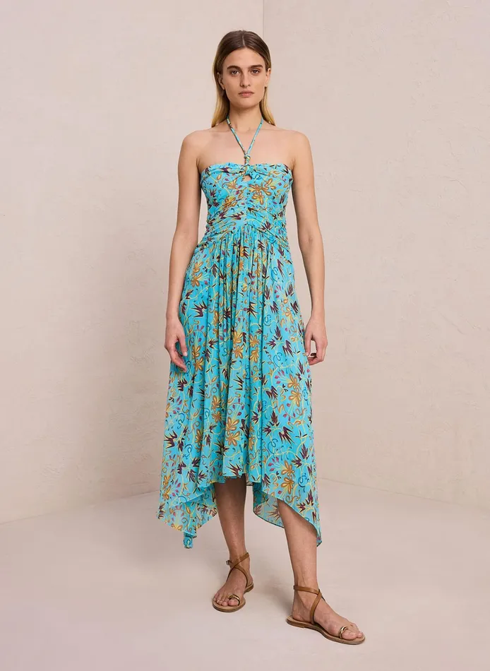 Women Dresses ALC Violet Silk Midi Dress Grotto Multi