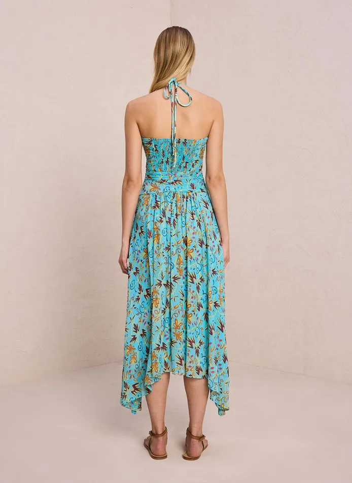 Women Dresses ALC Violet Silk Midi Dress Grotto Multi