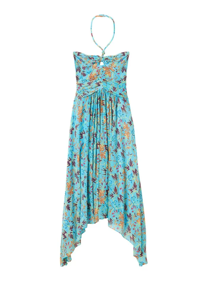 Women Dresses ALC Violet Silk Midi Dress Grotto Multi