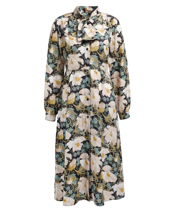 Women Dresses and Skirts Barbour X House Of Hackney Daintry Midi Dress Papavera Velvet White Women Dresses and Skirts Barbour X House Of Hackney Daintry Midi Dress Papavera Velvet White