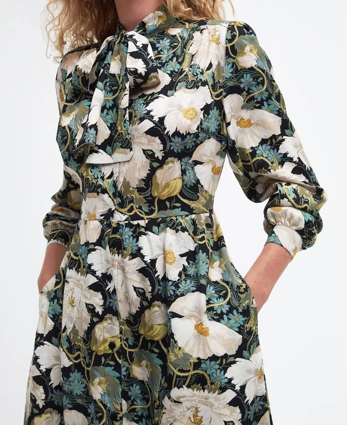Women Dresses and Skirts Barbour X House Of Hackney Daintry Midi Dress Papavera Velvet White Women Dresses and Skirts Barbour X House Of Hackney Daintry Midi Dress Papavera Velvet White