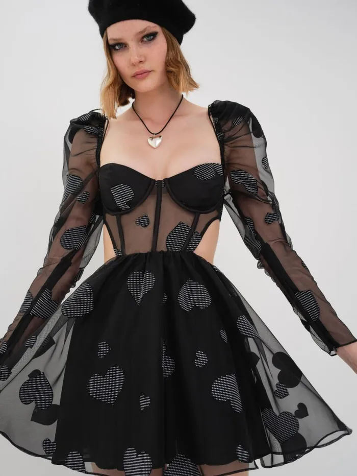 Women Dresses For Love and Lemons Alexandra Long Sleeve Mini Dress Black