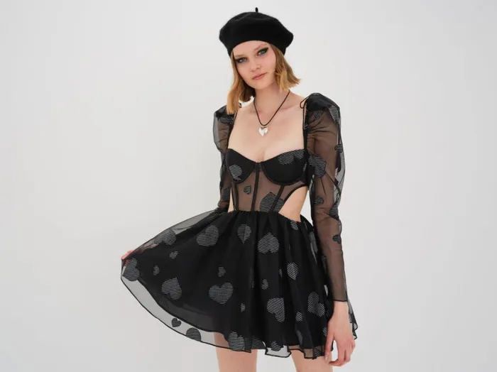 Women Dresses For Love and Lemons Alexandra Long Sleeve Mini Dress Black Women Dresses For Love and Lemons Alexandra Long Sleeve Mini Dress Black