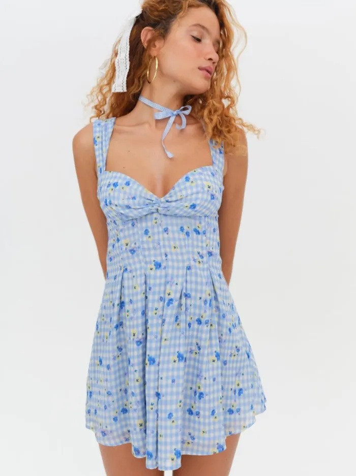 Women Dresses For Love and Lemons August Mini Dress Blue