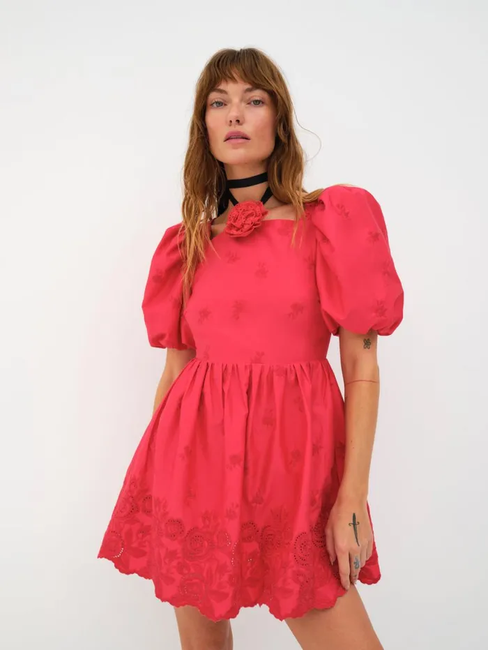 Women Dresses For Love and Lemons Azula Mini Dress Red