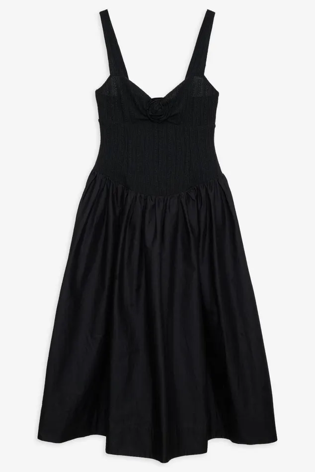 Women Dresses For Love and Lemons Billie Pointelle Midi Dress Black Women Dresses For Love and Lemons Billie Pointelle Midi Dress Black