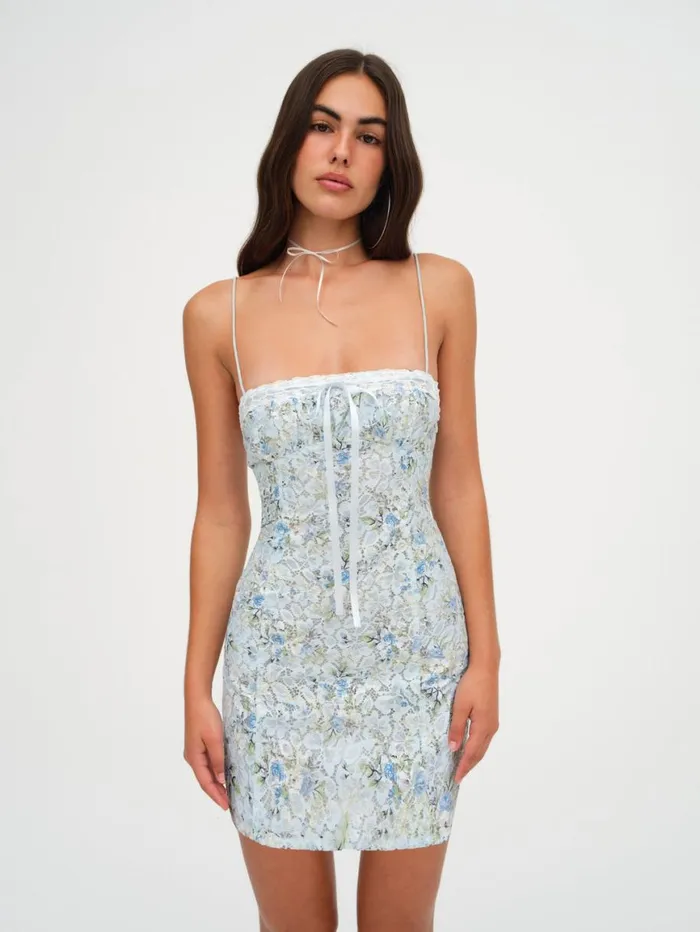 Women Dresses For Love and Lemons Claire Lace Mini Dress Blue