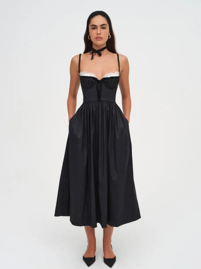 Women Dresses For Love and Lemons Doris Midi Dress Black Women Dresses For Love and Lemons Doris Midi Dress Black