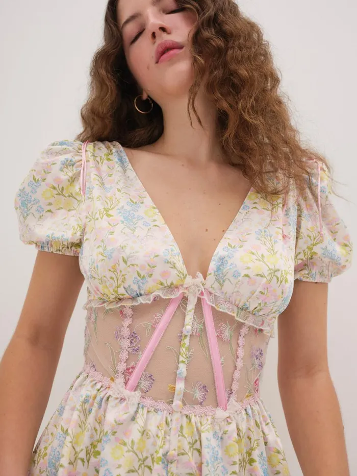 Women Dresses For Love and Lemons Glitter Garden Cap Sleeve Slip Dress Multi Women Dresses For Love and Lemons Glitter Garden Cap Sleeve Slip Dress Multi