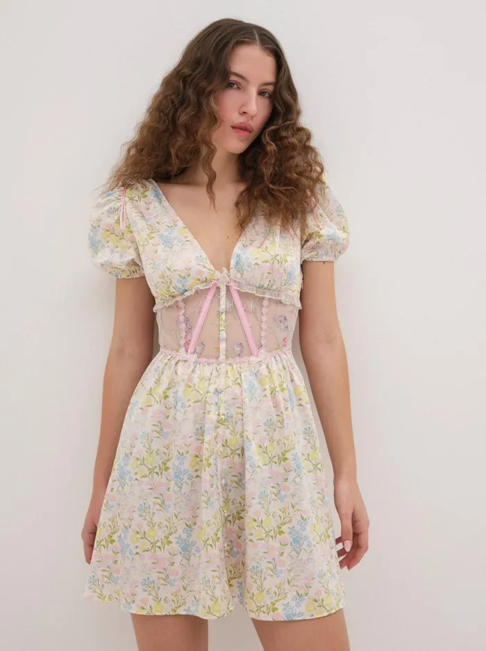 Women Dresses For Love and Lemons Glitter Garden Cap Sleeve Slip Dress Multi Women Dresses For Love and Lemons Glitter Garden Cap Sleeve Slip Dress Multi