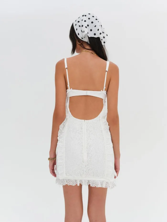 Women Dresses For Love and Lemons Mandy Mini Dress White Women Dresses For Love and Lemons Mandy Mini Dress White