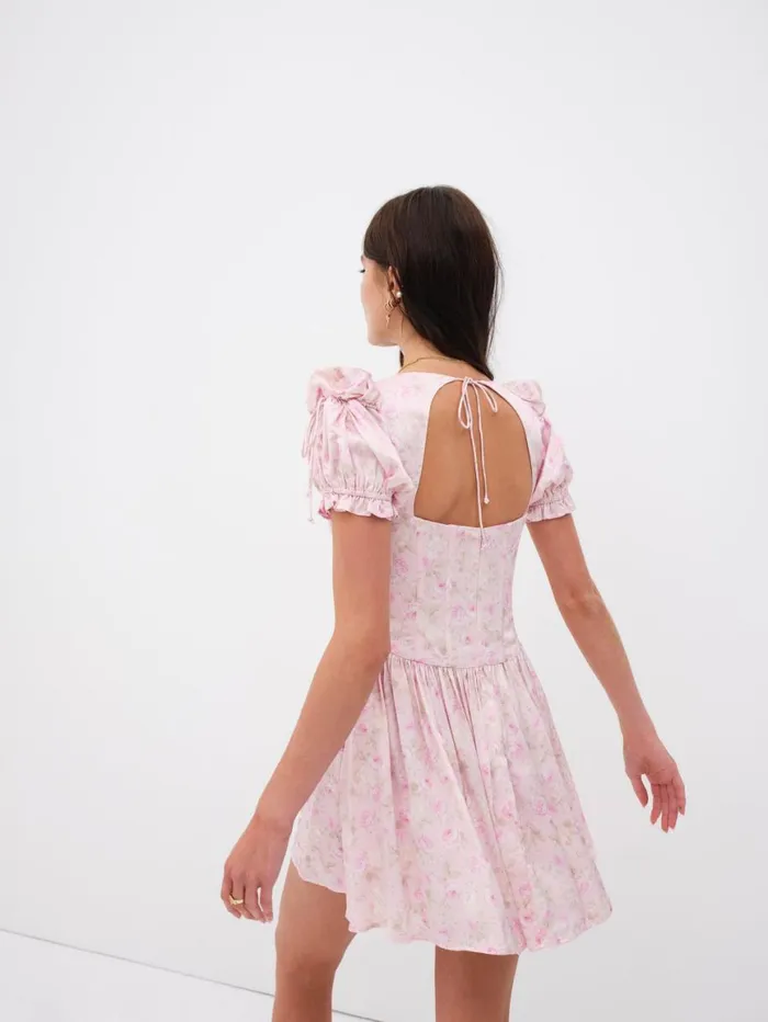Women Dresses For Love and Lemons Paulina Puff Sleeve Mini Dress Light Pink