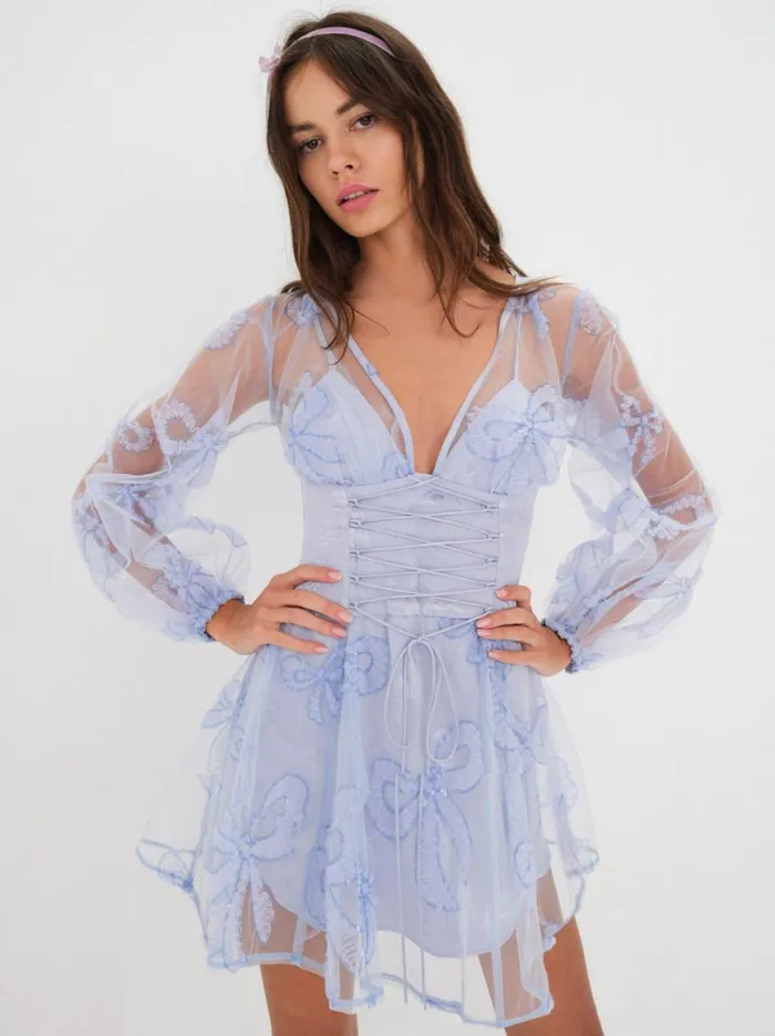Women Dresses For Love and Lemons Presley Mini Dress Blue