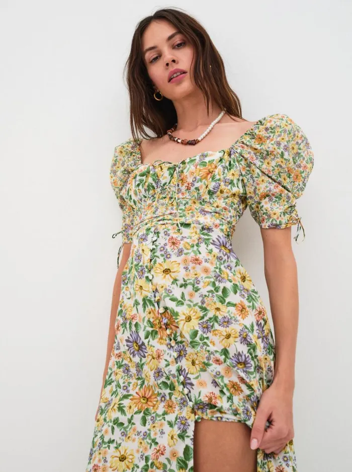 Women Dresses For Love and Lemons Riley Midi Dress Green