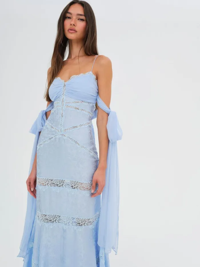 Women Dresses For Love and Lemons Rita Lace Gown Blue Women Dresses For Love and Lemons Rita Lace Gown Blue