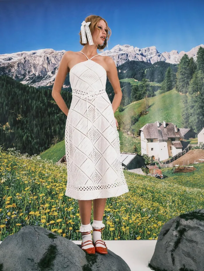 Women Dresses For Love and Lemons Temple Midi Dress White Women Dresses For Love and Lemons Temple Midi Dress White
