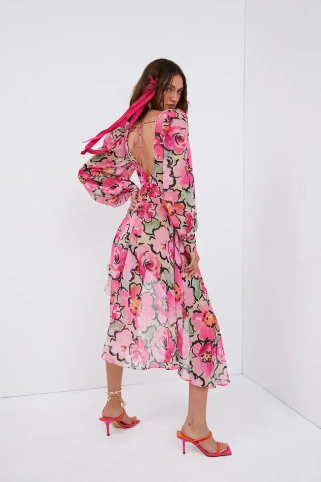 Women Dresses For Love and Lemons Tiana Midi Dress Pink Women Dresses For Love and Lemons Tiana Midi Dress Pink