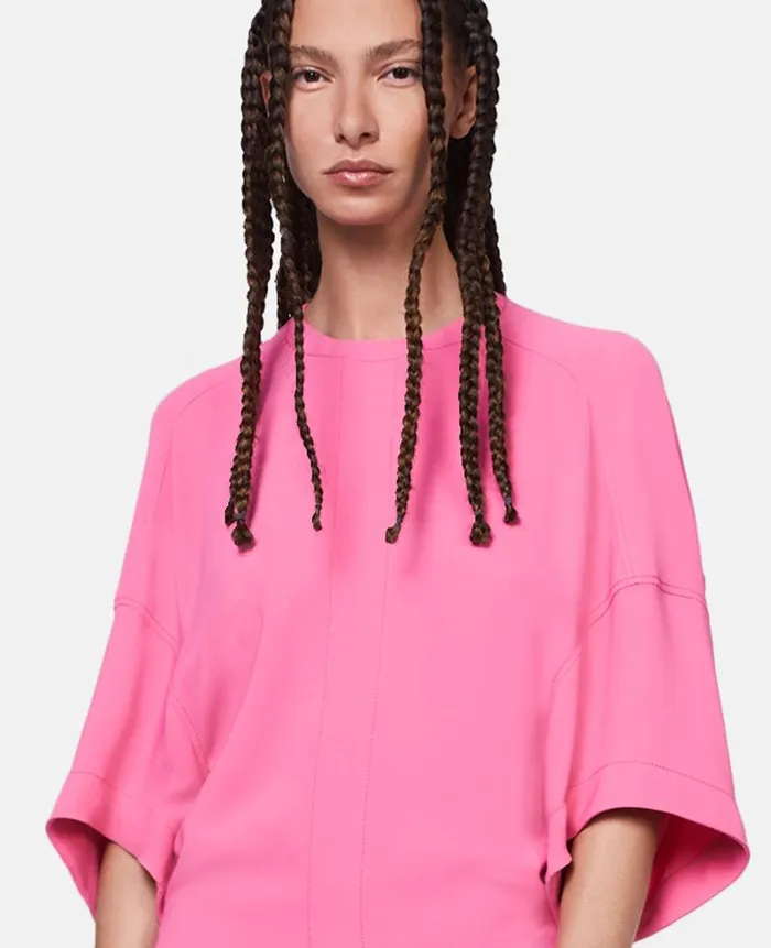 Women Dresses Stella McCartney Oversized Sleeve TShirt Dress Bright Pink Women Dresses Stella McCartney Oversized Sleeve TShirt Dress Bright Pink