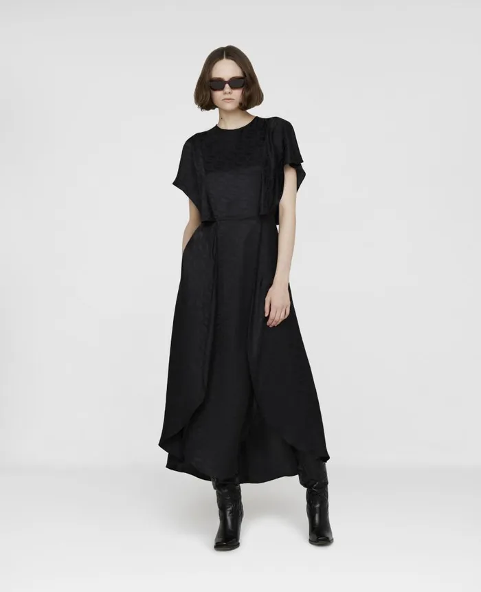 Women Dresses Stella McCartney SWave Jacquard Maxi Dress Black