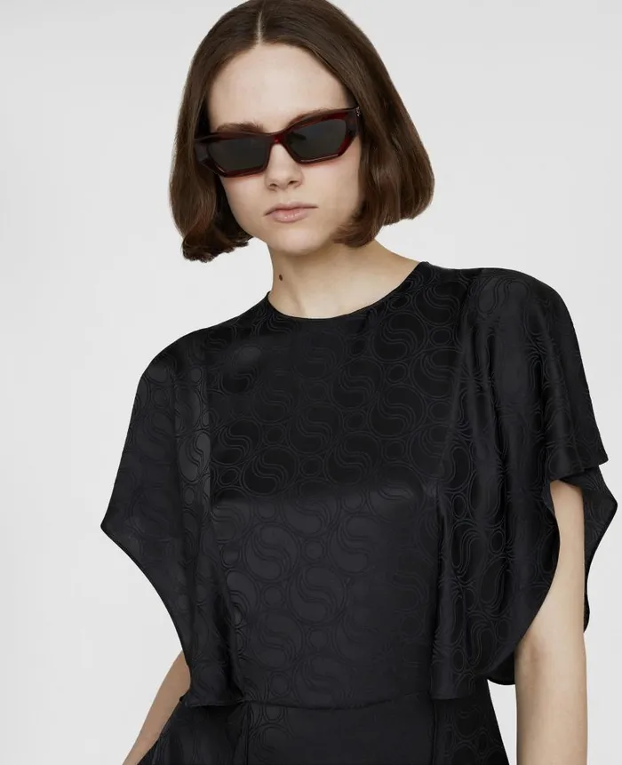 Women Dresses Stella McCartney SWave Jacquard Maxi Dress Black