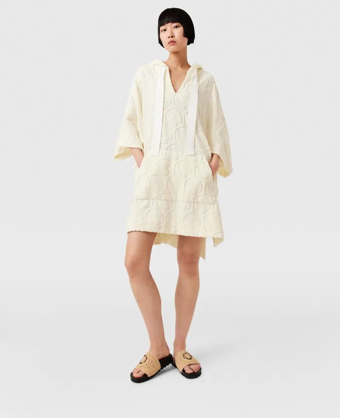 Women Dresses Stella McCartney Toweling Hooded Mini Dress Natural