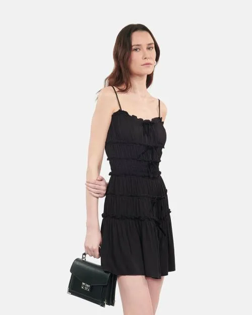 Women Dresses The Kooples Short Black Dress With Bows Black
