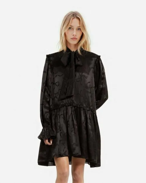 Women Dresses The Kooples Short Ribbon Jacquard Dress Black