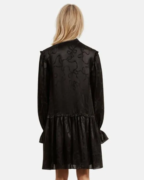 Women Dresses The Kooples Short Ribbon Jacquard Dress Black