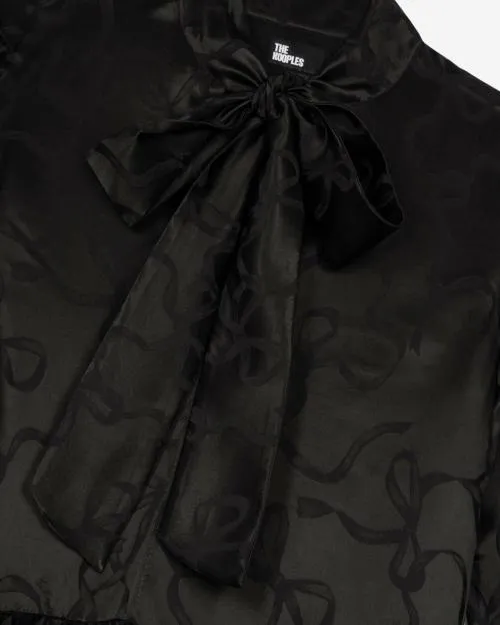 Women Dresses The Kooples Short Ribbon Jacquard Dress Black