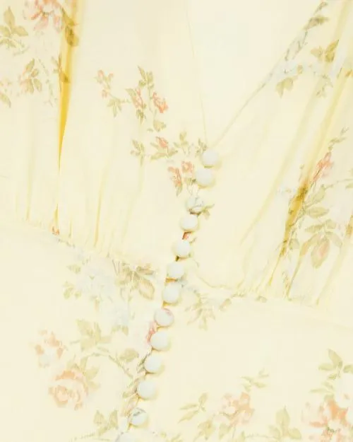 Women Dresses The Kooples Short Yellow Rose Print Dress Yellow