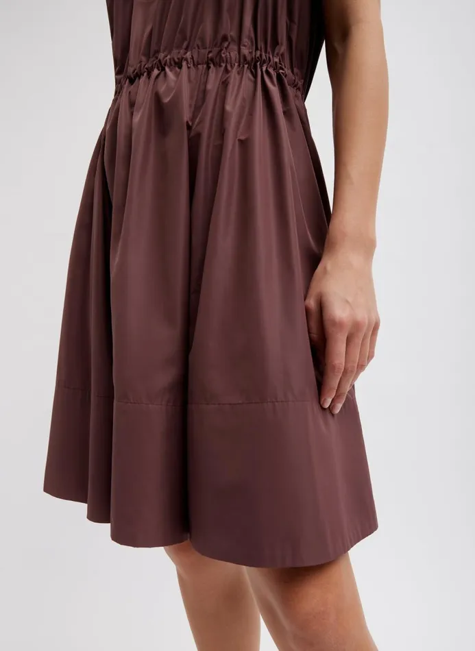 Women Dresses Tibi Italian Sporty Nylon Short Tank Dress Cinnamon