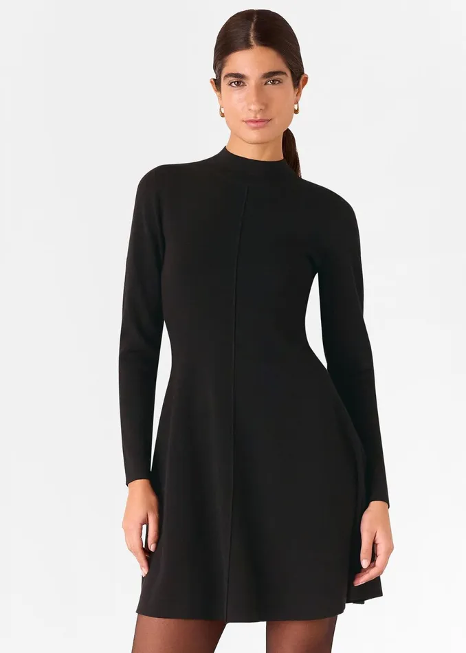 Women Dresses Whistles Black Sophie Flippy Knitted Dress