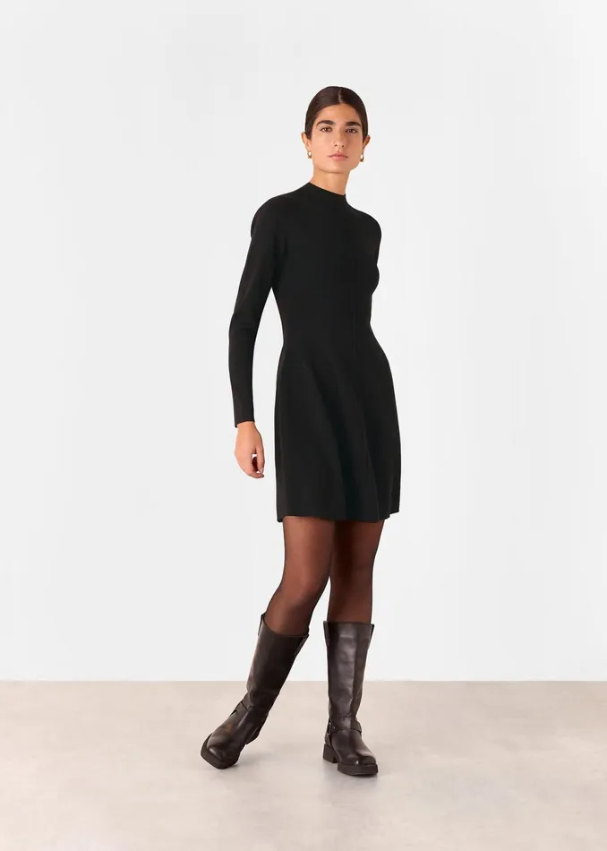 Women Dresses Whistles Black Sophie Flippy Knitted Dress