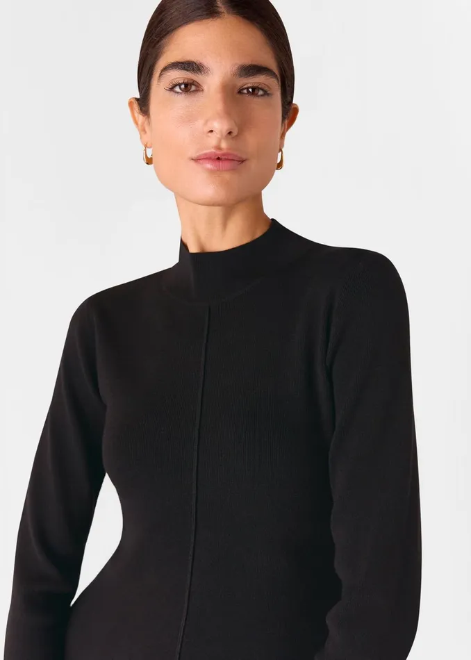 Women Dresses Whistles Black Sophie Flippy Knitted Dress