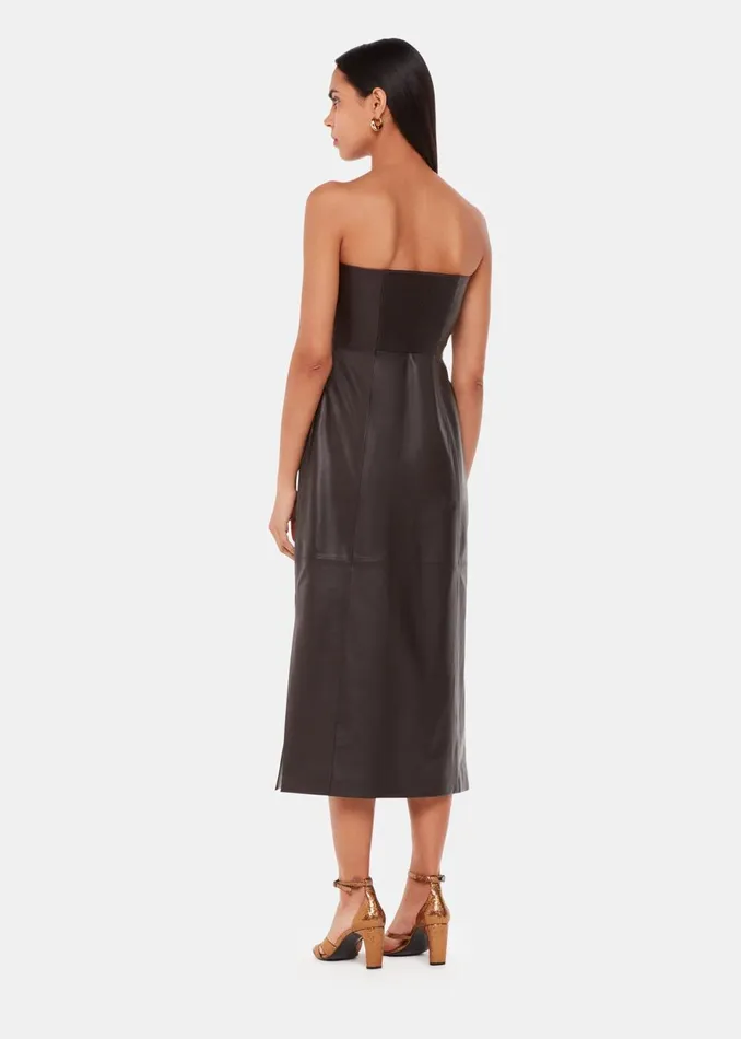 Women Dresses Whistles Chocolate Leather Bandeau Dress