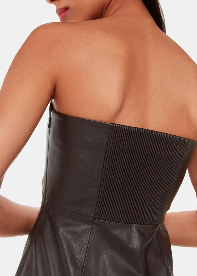 Women Dresses Whistles Chocolate Leather Bandeau Dress