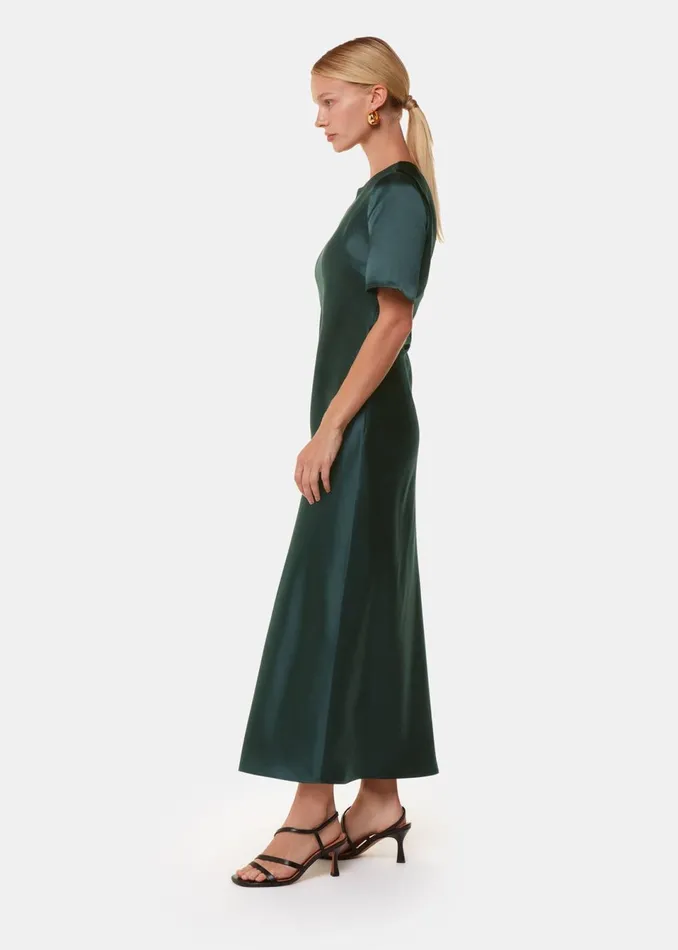 Women Dresses Whistles Dark Green Avery Satin Twist Dress