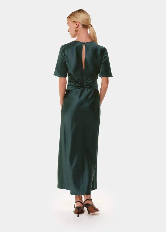 Women Dresses Whistles Dark Green Avery Satin Twist Dress