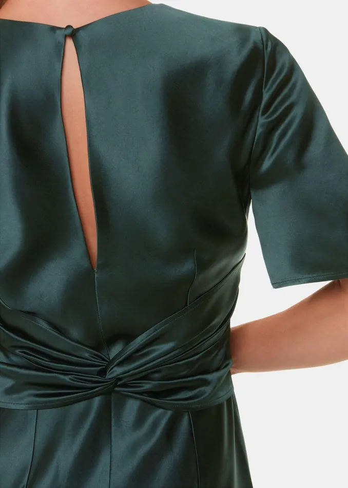 Women Dresses Whistles Dark Green Avery Satin Twist Dress