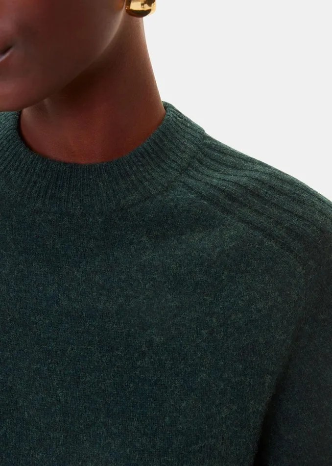 Women Dresses Whistles Forest Green Ava Round Neck Knitted Dress