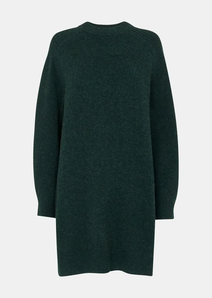 Women Dresses Whistles Forest Green Ava Round Neck Knitted Dress
