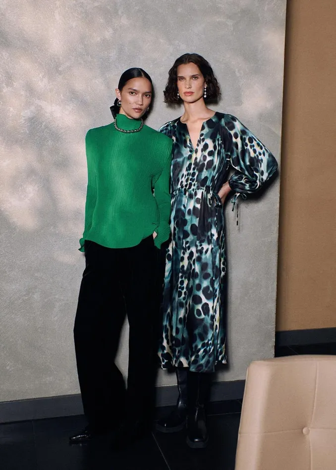 Women Dresses Whistles Green Misty Leopard Print Dress