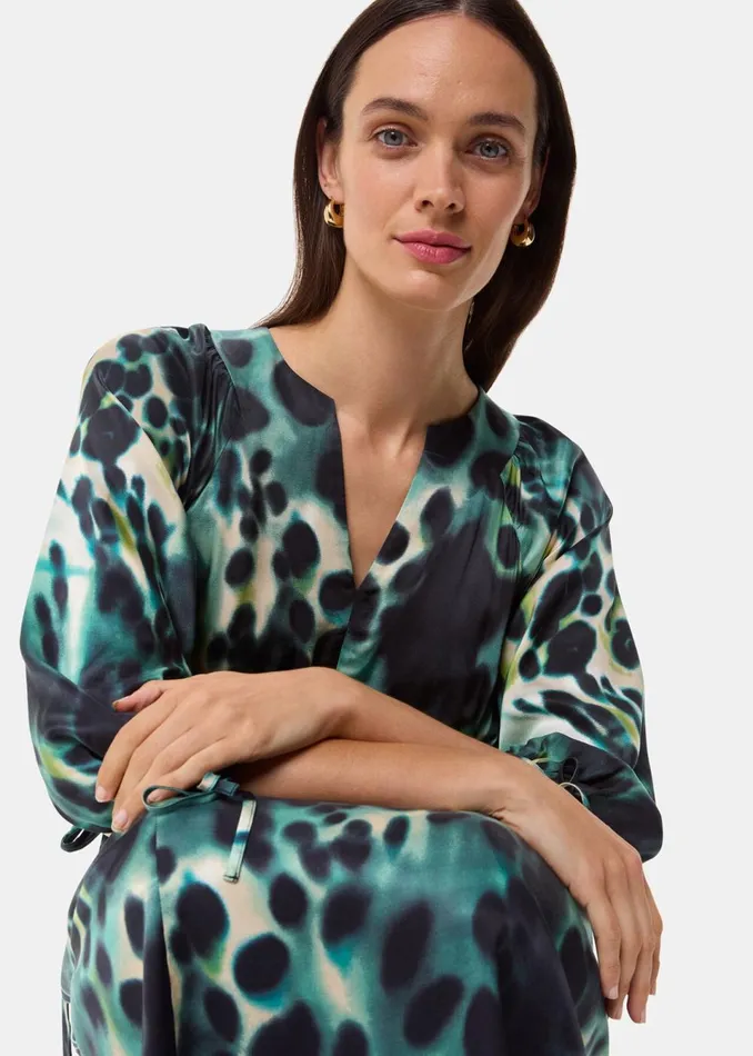 Women Dresses Whistles Green Misty Leopard Print Dress